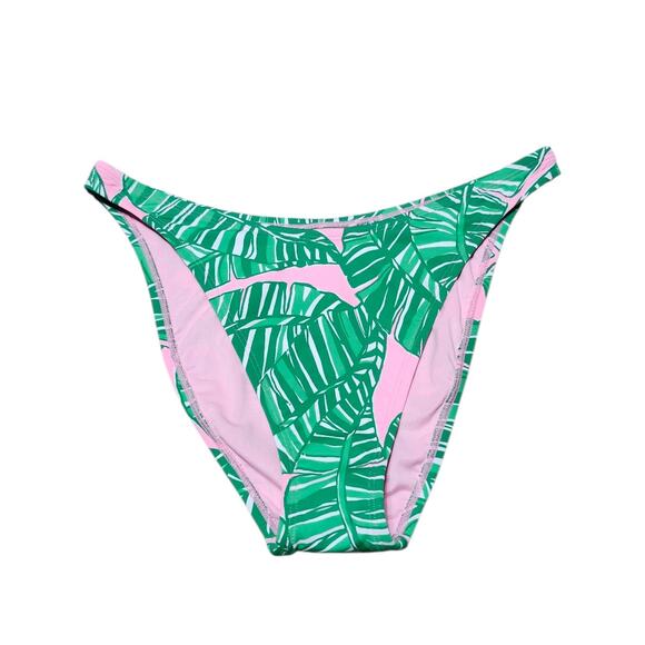 Lilly Pulitzer Pico High-Cut Bikini Bottom Let's Go Bananas Pink/Green (10) NEW - Picture 2 of 4